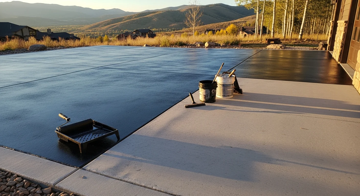 Sealed concrete patio with protective coating