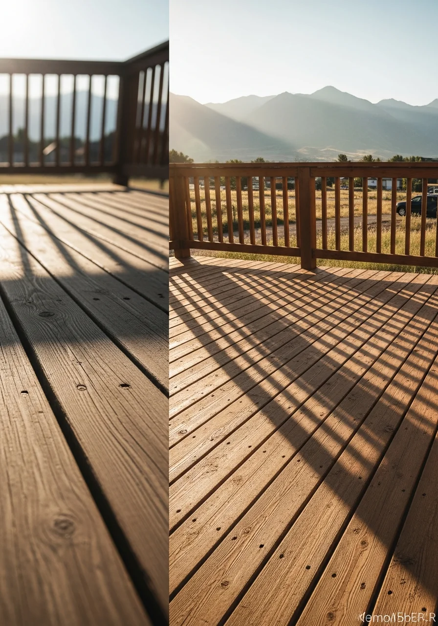 Residential deck with mountain views overlooking Kamas Valley and surrounding peaks